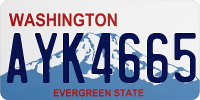 WA license plate AYK4665