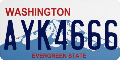 WA license plate AYK4666