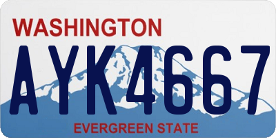 WA license plate AYK4667