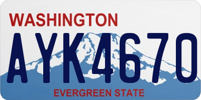 WA license plate AYK4670
