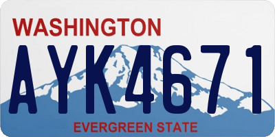 WA license plate AYK4671