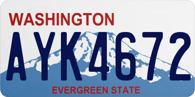 WA license plate AYK4672