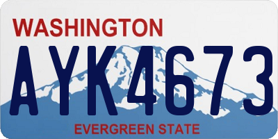 WA license plate AYK4673