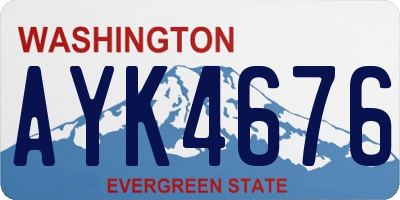 WA license plate AYK4676