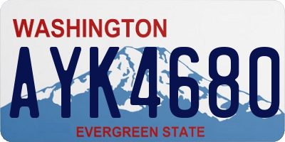 WA license plate AYK4680