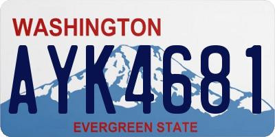 WA license plate AYK4681