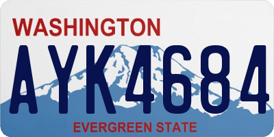 WA license plate AYK4684