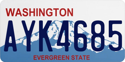 WA license plate AYK4685