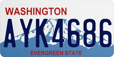 WA license plate AYK4686
