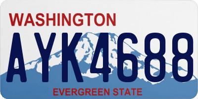 WA license plate AYK4688