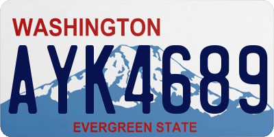 WA license plate AYK4689