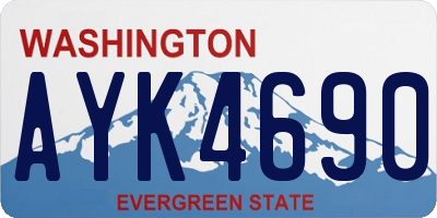 WA license plate AYK4690