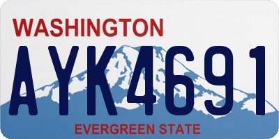 WA license plate AYK4691