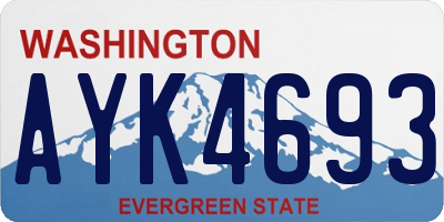 WA license plate AYK4693