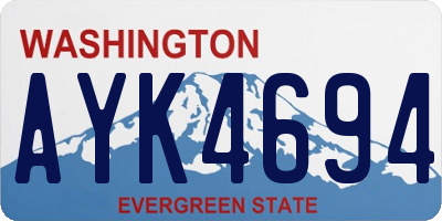 WA license plate AYK4694