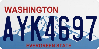 WA license plate AYK4697