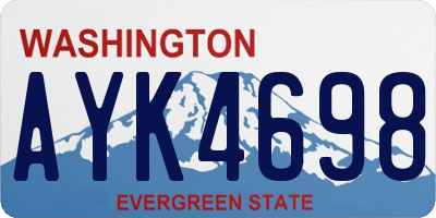 WA license plate AYK4698
