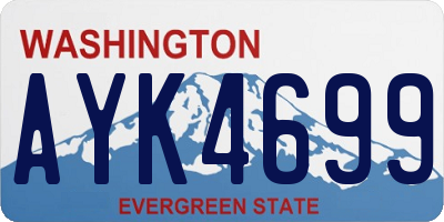 WA license plate AYK4699