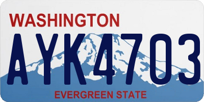 WA license plate AYK4703