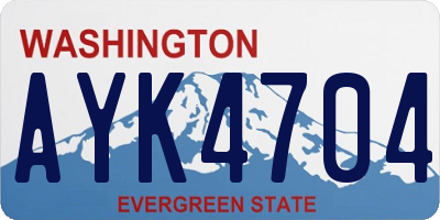 WA license plate AYK4704