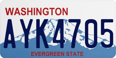 WA license plate AYK4705