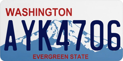 WA license plate AYK4706