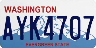 WA license plate AYK4707