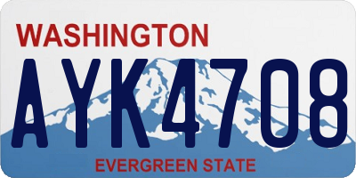 WA license plate AYK4708
