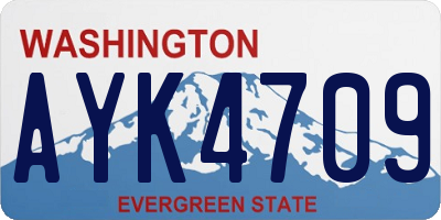 WA license plate AYK4709