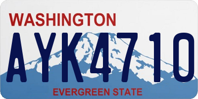WA license plate AYK4710