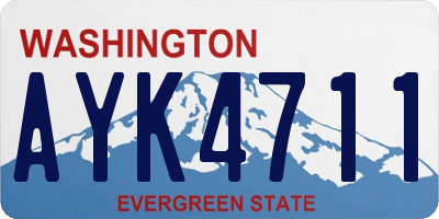 WA license plate AYK4711