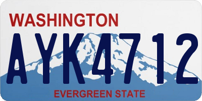 WA license plate AYK4712