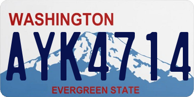WA license plate AYK4714