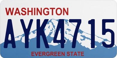WA license plate AYK4715