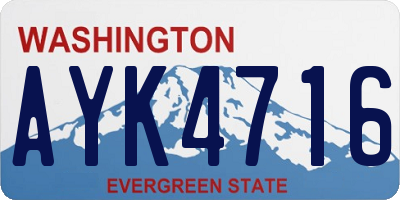 WA license plate AYK4716
