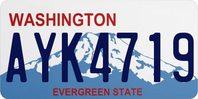 WA license plate AYK4719