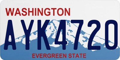 WA license plate AYK4720