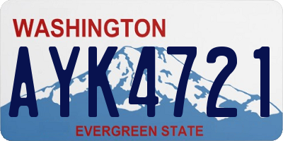 WA license plate AYK4721