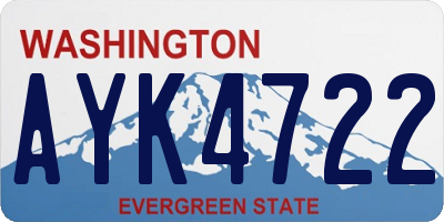 WA license plate AYK4722