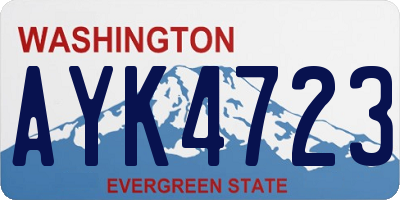 WA license plate AYK4723