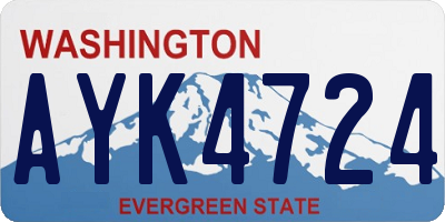WA license plate AYK4724