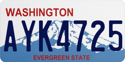 WA license plate AYK4725