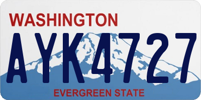 WA license plate AYK4727