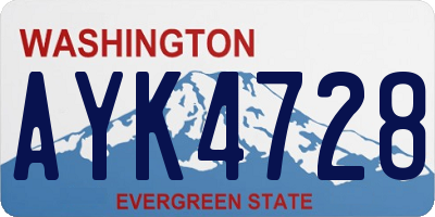 WA license plate AYK4728
