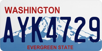 WA license plate AYK4729