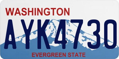 WA license plate AYK4730