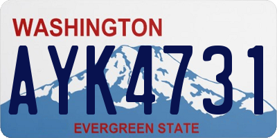 WA license plate AYK4731