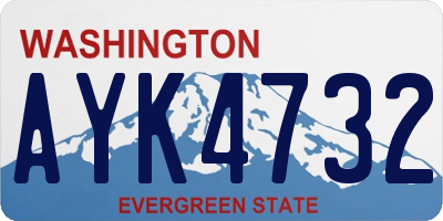WA license plate AYK4732