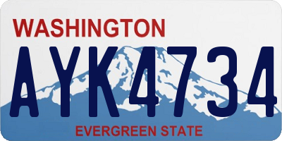 WA license plate AYK4734