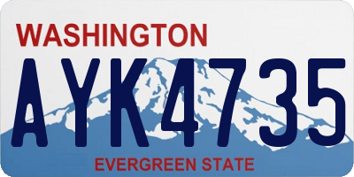 WA license plate AYK4735